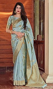 Pastel Green Silk Saree