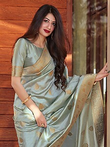 Pastel Green Silk Saree